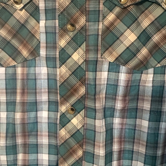 NWOT Boys Wrangler Retro Western Style Plaid Shirt Size L (10-12) - Picture 6 of 12